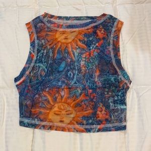 Cool multi colored crop top.